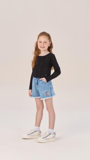 Blusa Ml Preta Petit