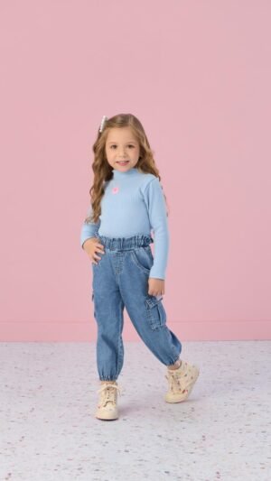 Blusa Ml Gola Azul
