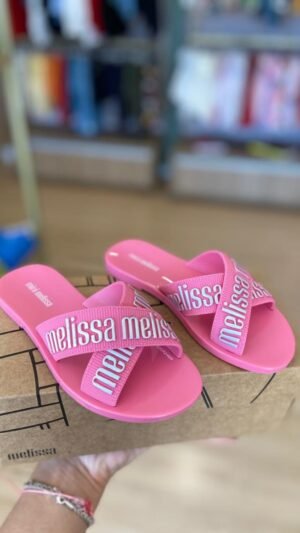 Chinelo Mini Melissa Inf Rosa/prata