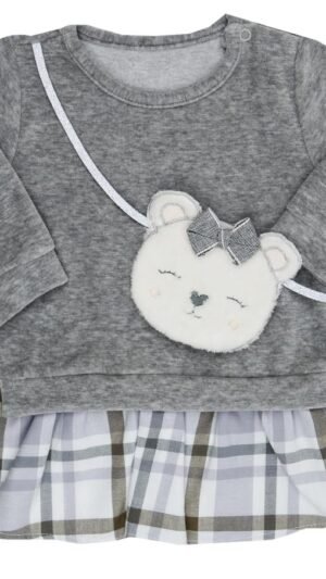 Vestido Little Bear Cinza