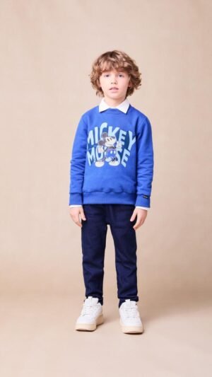 Conjunto Com Calça Jeans Mickey Mouse