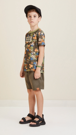 Conjunto Youccie Microfibra Mickey Verde Militar