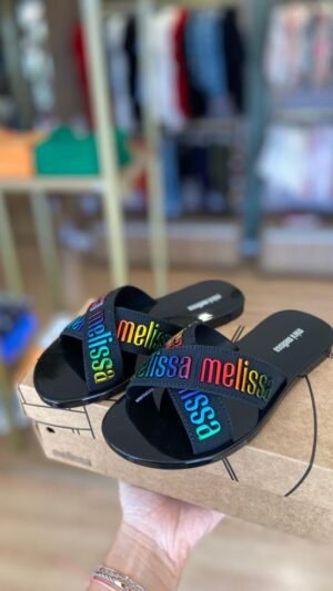 Melissa M Lover Slide Preta Infantil