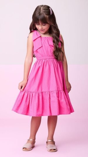 Vestido Momi Com Laco Rosa
