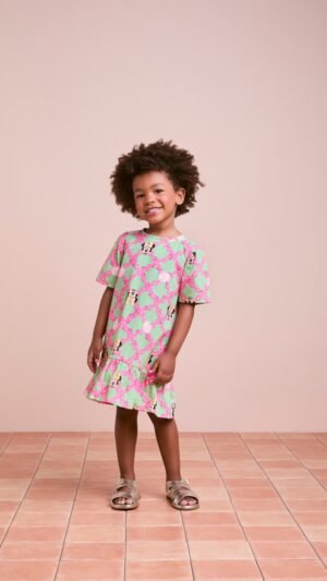 Vestido Animê Floral Minnie