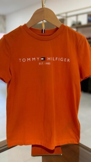 Camiseta Tommy Kids Laranja Linear Logo