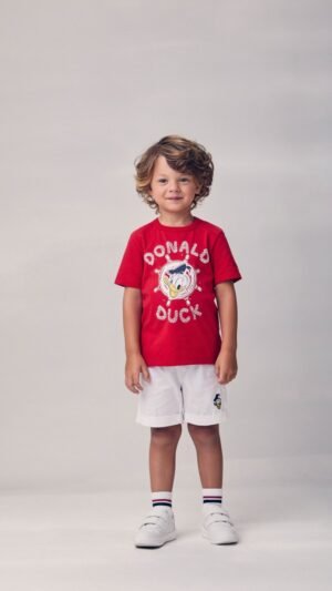 Conjunto Youccie Pato Donald Com Bermuda Em Tecido