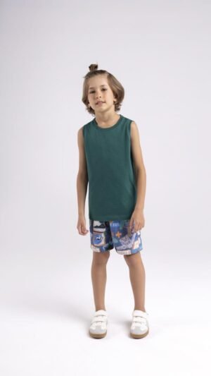 Conjunto Bugbee Microfibra Cavado Verde Escuro