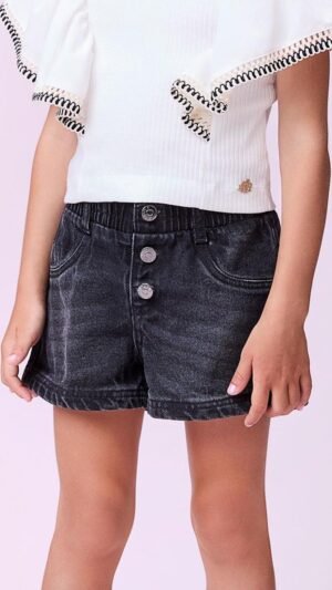 Shorts Jeans Momi Preto