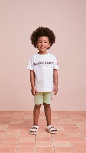 Conjunto Animê Camiseta Minnie E Margarida Bermuda Legging