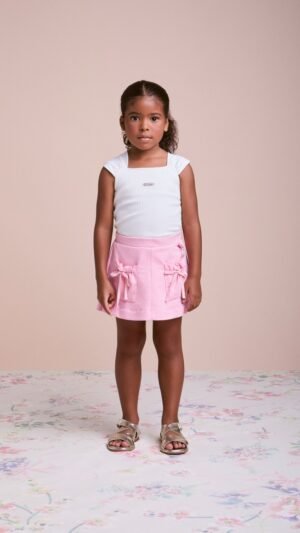 Conjunto Animê Com Short Saia Laços Rosa