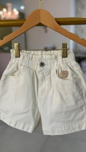 Shorts Animê Off White Em Sarja De Algodão