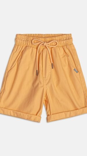 Bermuda Youccie Laranja Em Tecido Algodão Com Ajuste
