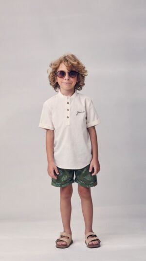 Conjunto Youccie Camisa Em Tecido Com Bermuda Estampada