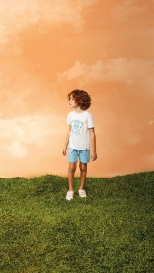 Conjunto Bugbee Sarja Macaco Azul