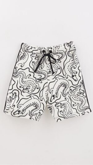 Bermuda Bento Moletom Crocodilo Branco