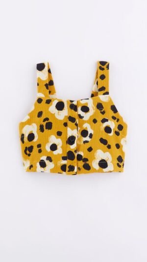 Cropped Fábula Floronca Amarelo