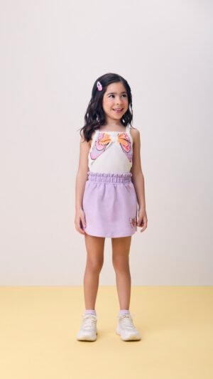 Conjunto Momi Borboleta Regata Canelada Com Short