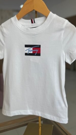 Camiseta Tommy Kids Branca Logo Central