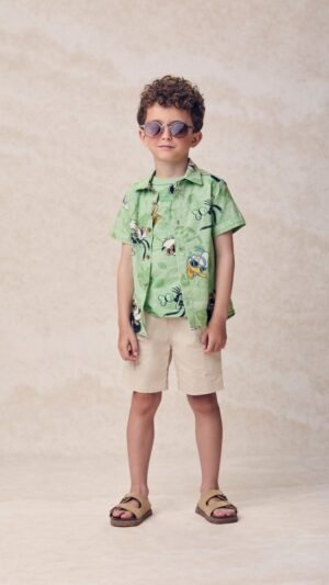 Camiseta Youccie Verde Estampada Mickey E Amigos