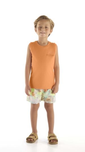 Conjunto Up Baby Menino Com Regata E Bermuda Microfibra