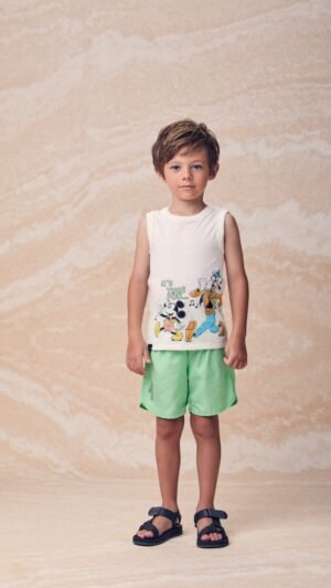 Conjunto Youccie Regata C Bermuda Microfibra Mickey E Amigos