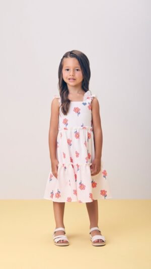 Vestido Momi Anarruga Pink Flowers