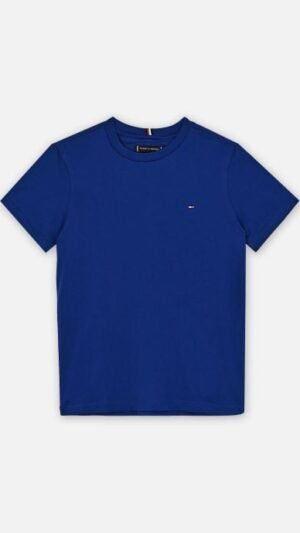 Camiseta Tommy Kids Azul Royal Essential Cotton Tee