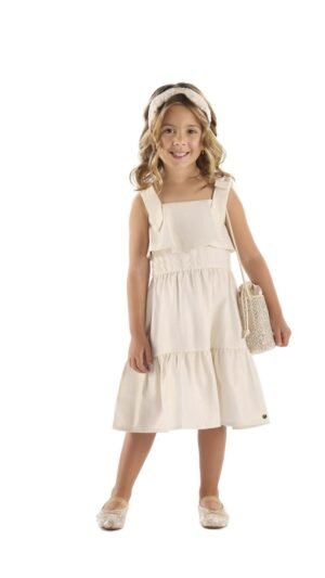 Vestido De Festa Up Baby Off White Com Brilho