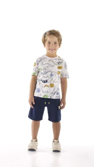 Conjunto Up Baby Camiseta Estampada Dinossauros