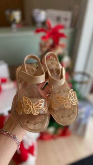 Melissa Fairy Bege Com Dourado Infantil
