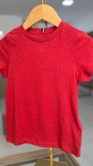 Camiseta Tommy Kids Vermelha Essential Cotton