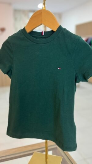 Camiseta Tommy Kids Verde Essential Cotton
