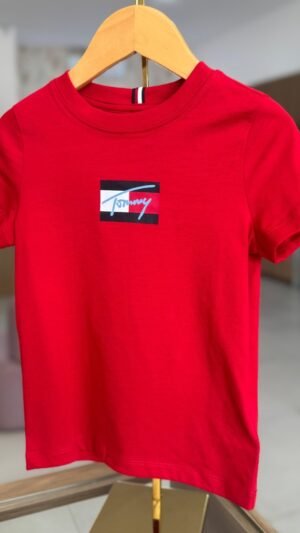 Camiseta Tommy Kids Vermelha Logo Central