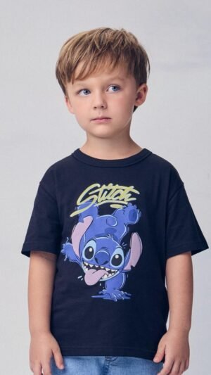 Camiseta Youccie Stitch Preta Disney