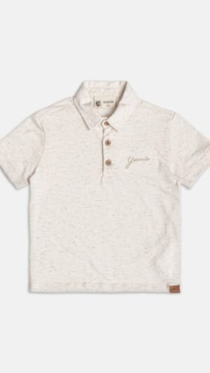 Camiseta Polo Youccie Off White Com Bordado